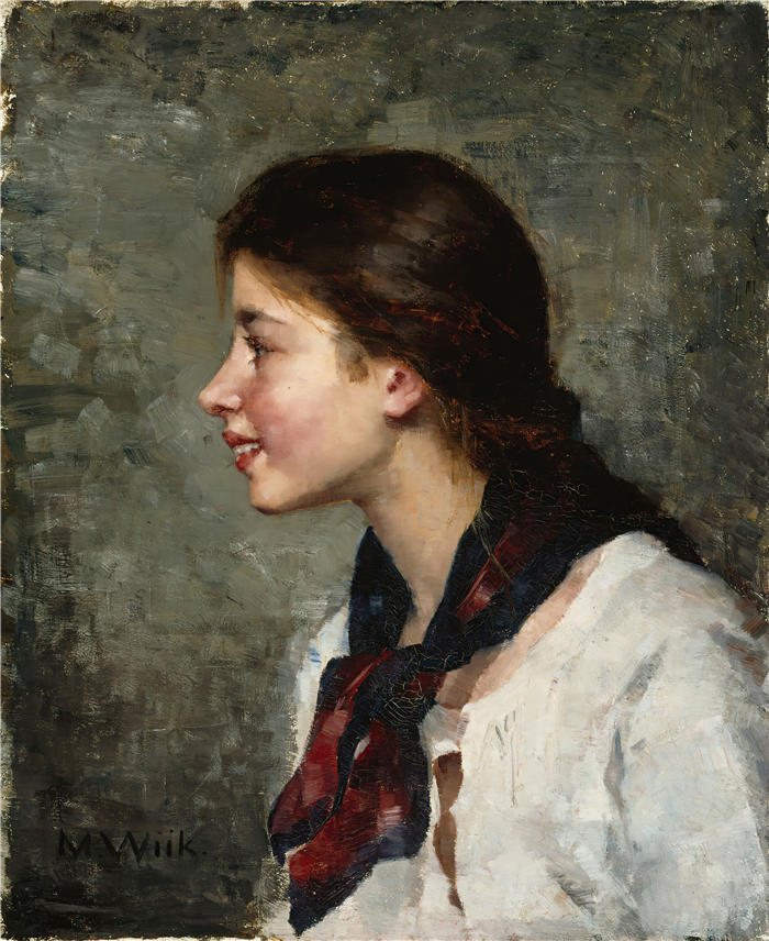 玛丽亚·维克（Maria Wiik，芬兰画家，1853 – 1928 年)作品-艾尔莎 (1882)