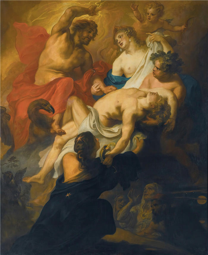 西奥多尔·范·图尔登（Theodoor van Thulden，佛兰芒画家 ）作品-众神哀悼辉腾