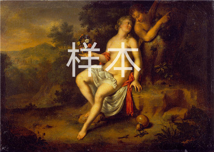 弗朗斯·范·米耶里斯（Frans van Mieris，荷兰画家）高清作品-《巴黎和奥诺内 (1698)》