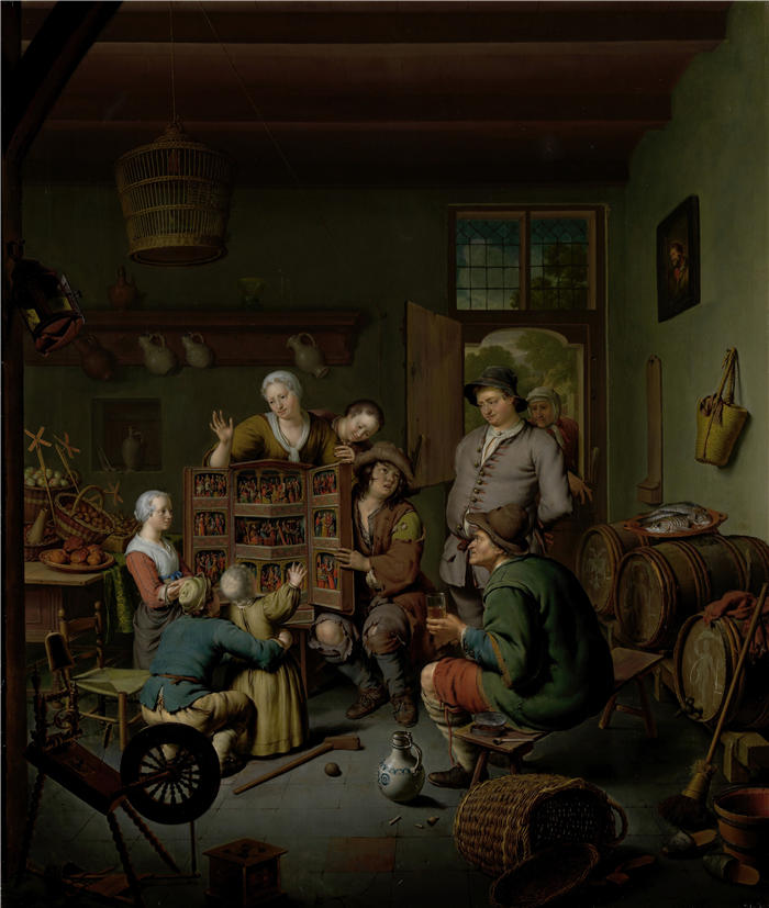 弗朗斯·范·米耶里斯（Frans van Mieris，荷兰画家）高清作品-《珍品展（'t Fraay Curieus）（1718）》