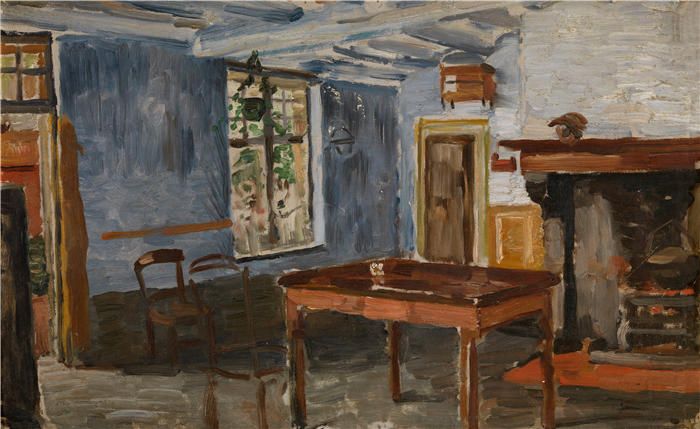 康斯坦丁·默尼耶（Constantin Meunier，比利时画家）高清作品-《蓝色酒馆》
