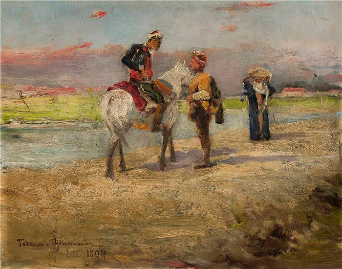 塔德乌什·艾杜凯维奇（Tadeusz Ajdukiewicz，波兰画家）作品-《东方风景（1894）》