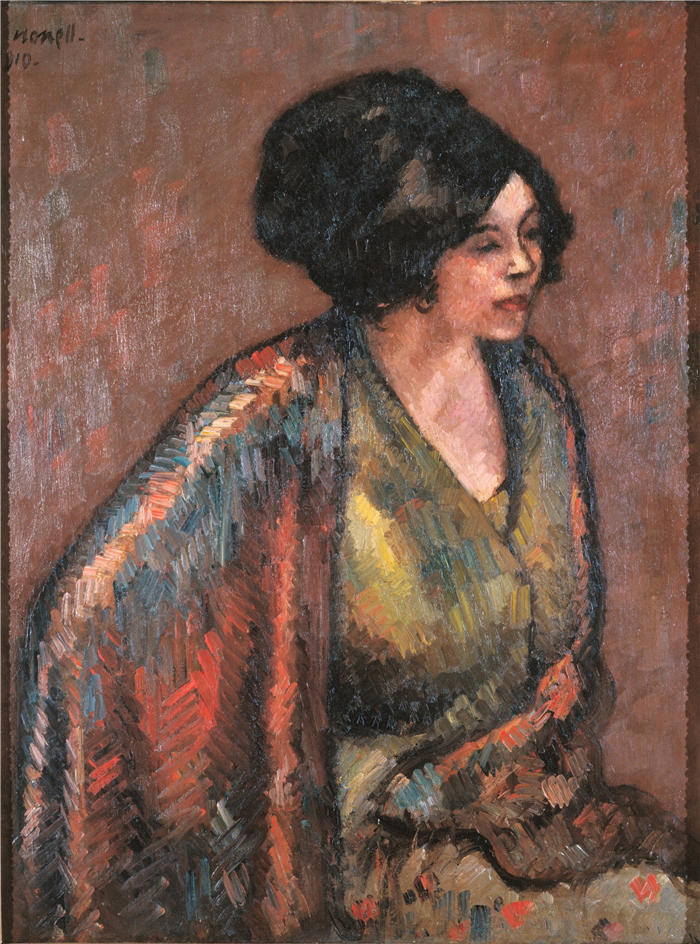 伊西德·诺内尔（Isidre Nonell ，西班牙画家）高清作品-《弗洛雷斯 (1910)》