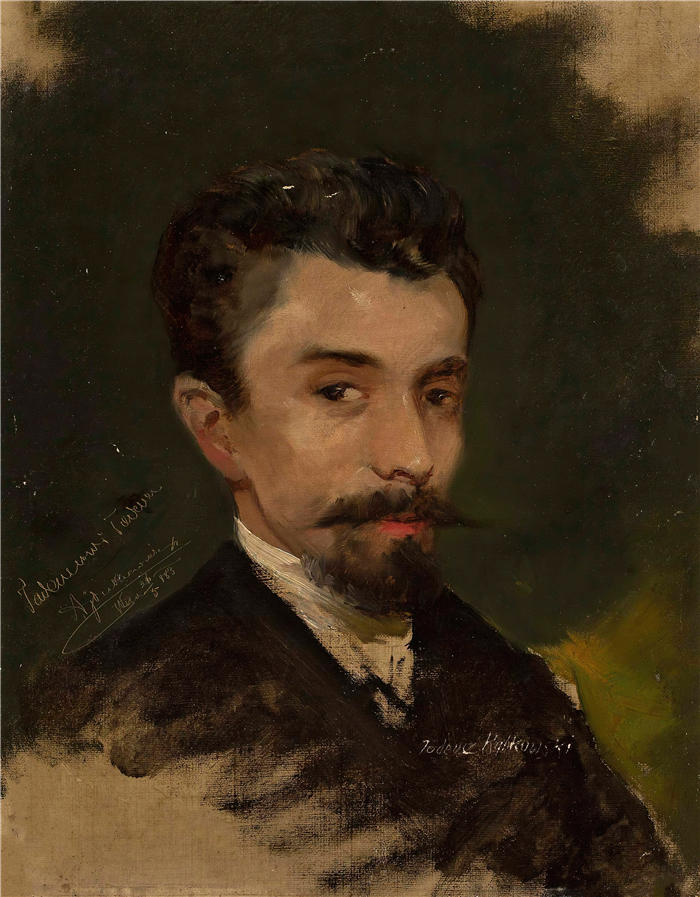 塔德乌什·艾杜凯维奇（Tadeusz Ajdukiewicz，波兰画家）作品-《Tadeusz Rybkowski 的肖像（1883 年）》