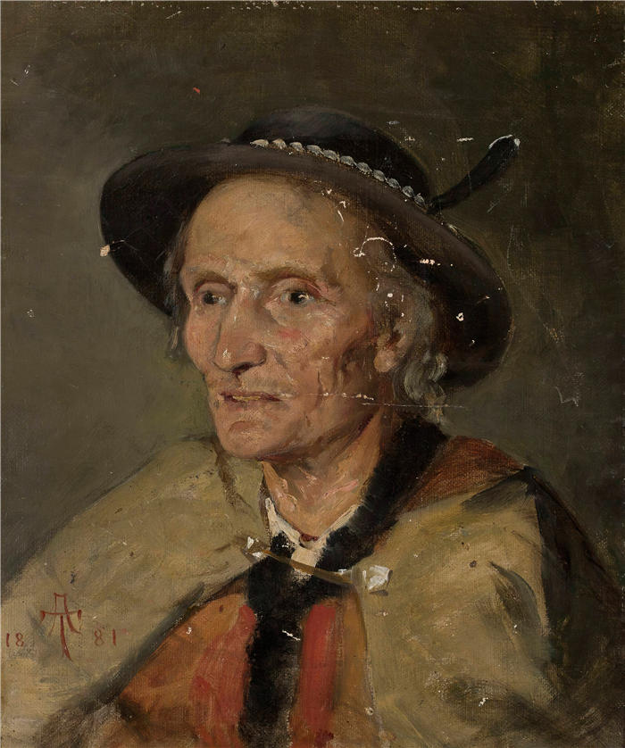 塔德乌什·艾杜凯维奇（Tadeusz Ajdukiewicz，波兰画家）作品-《高地人的肖像（1881 年）》