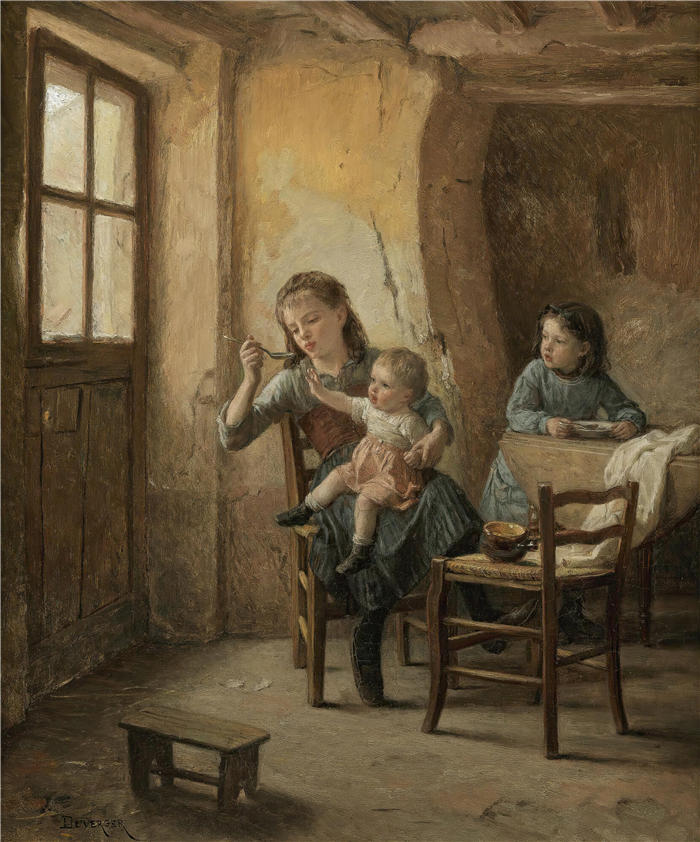 泰奥菲尔·杜维格(Théophile Duverger，法国画家)作品-《儿童餐》