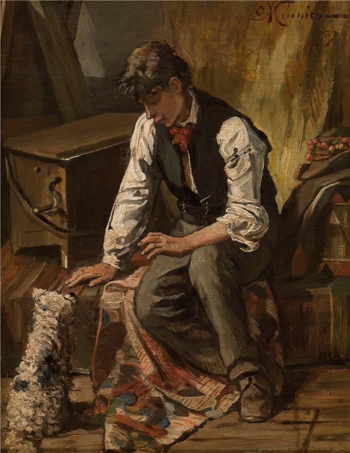 康斯坦丁·默尼耶（Constantin Meunier，比利时画家）高清作品-《风琴磨床 (1873)》