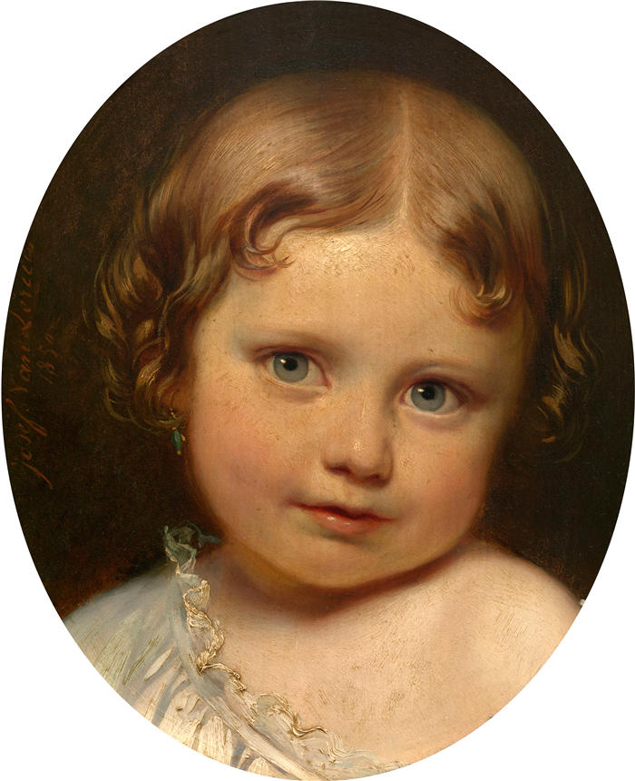 约瑟夫·范·莱里乌斯（Jozef Van Lerius，比利时画家）作品-《瓦伦丁·德·吉夫·勒德利尔夫人小时候（1859 年）》