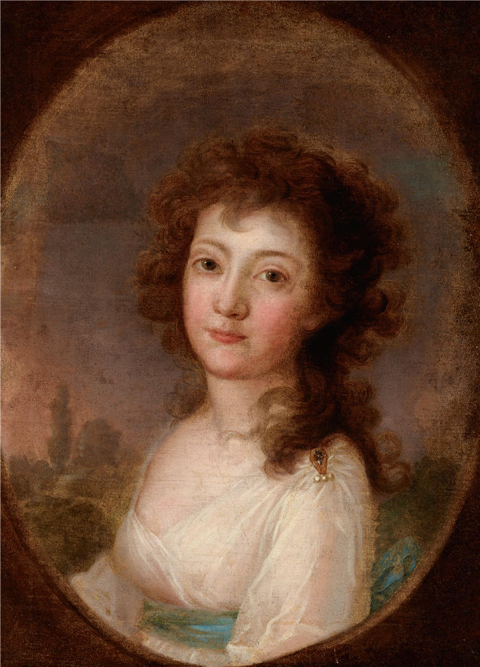 约瑟夫·雷尚（Józef Rejchan，波兰画家，1762-1818 年）作品-一个不知名的女人的肖像（1800）