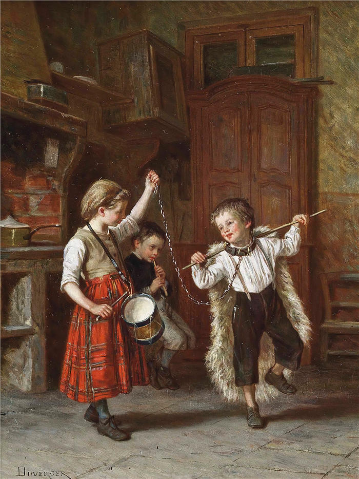 泰奥菲尔·杜维格(Théophile Duverger，法国画家)作品-《跳舞的熊》
