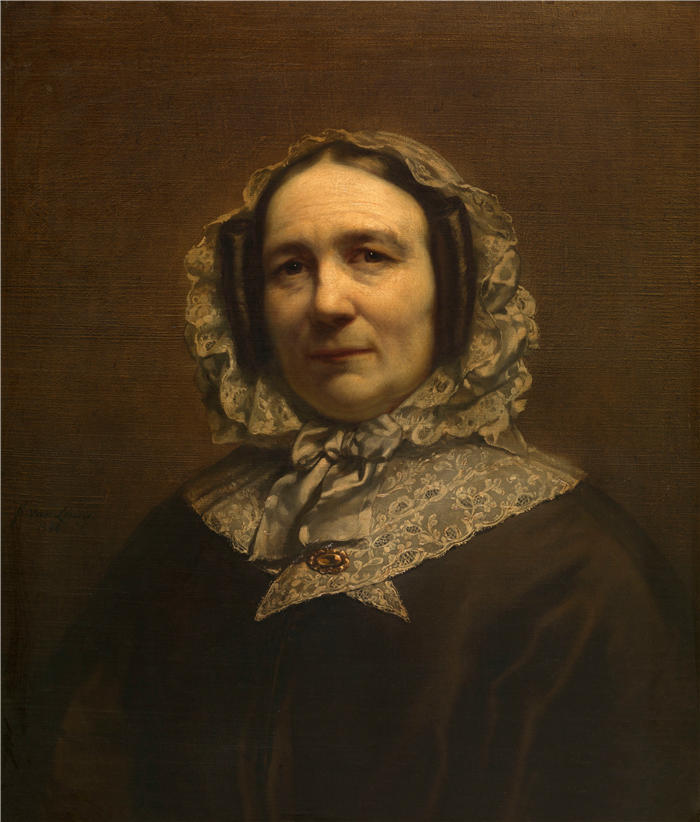 约瑟夫·范·莱里乌斯（Jozef Van Lerius，比利时画家）作品-《勒德利尔夫人 (1854)》