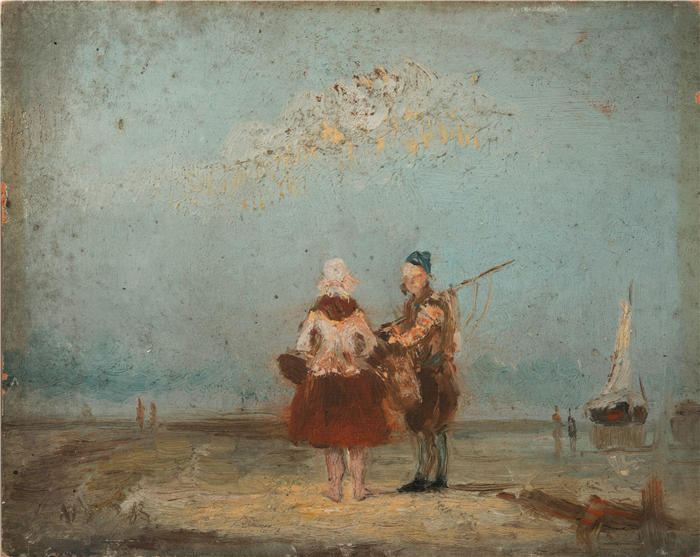 詹姆斯·恩索尔（James Ensor，比利时画家）高清作品-《费舍尔夫妇（1873年至1875年）》