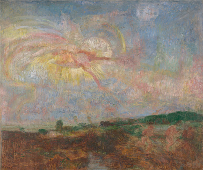 詹姆斯·恩索尔（James Ensor，比利时画家）高清作品-《亚当和夏娃被逐出天堂 (1887)》