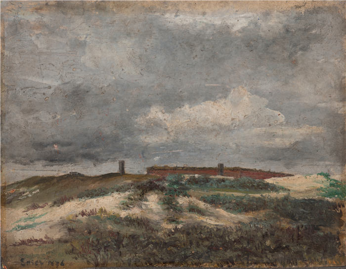 詹姆斯·恩索尔（James Ensor，比利时画家）高清作品-《惠灵顿堡 (1876)》