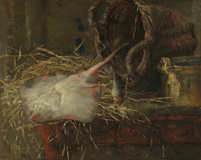 詹姆斯·恩索尔（James Ensor，比利时画家）高清作品-《溜冰鞋 (1880)》