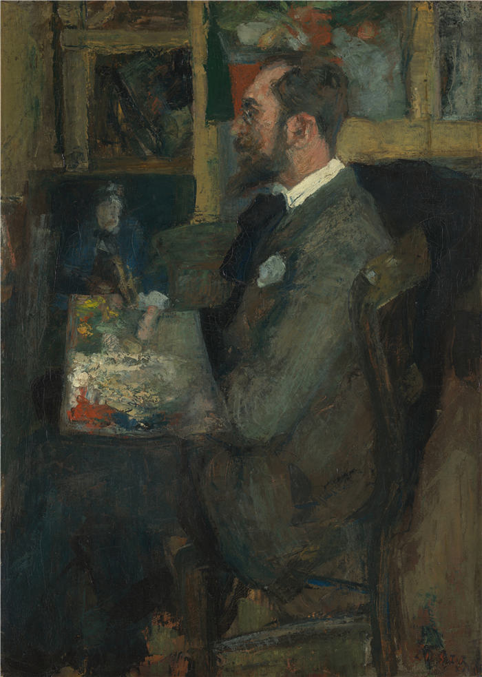 詹姆斯·恩索尔（James Ensor，比利时画家）高清作品-《西奥·汉农 (1881)》