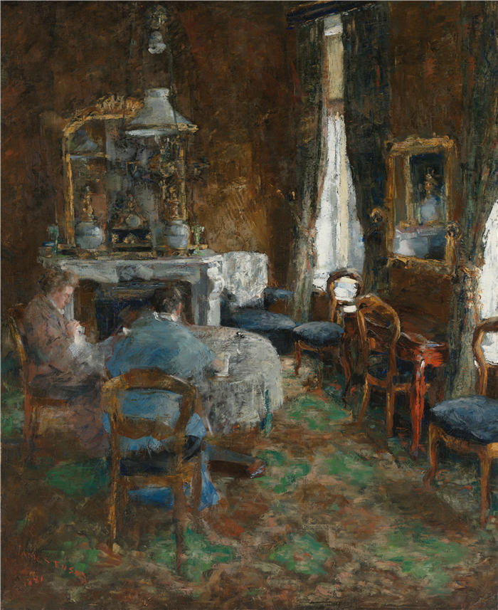 詹姆斯·恩索尔（James Ensor，比利时画家）高清作品-《资产阶级沙龙 (1881)》