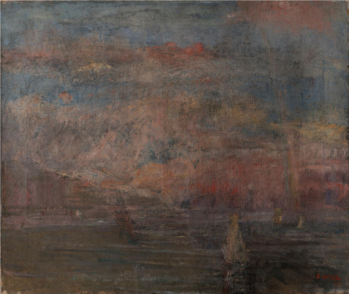詹姆斯·恩索尔（James Ensor，比利时画家）高清作品-《暴风雨过后 (1880)》