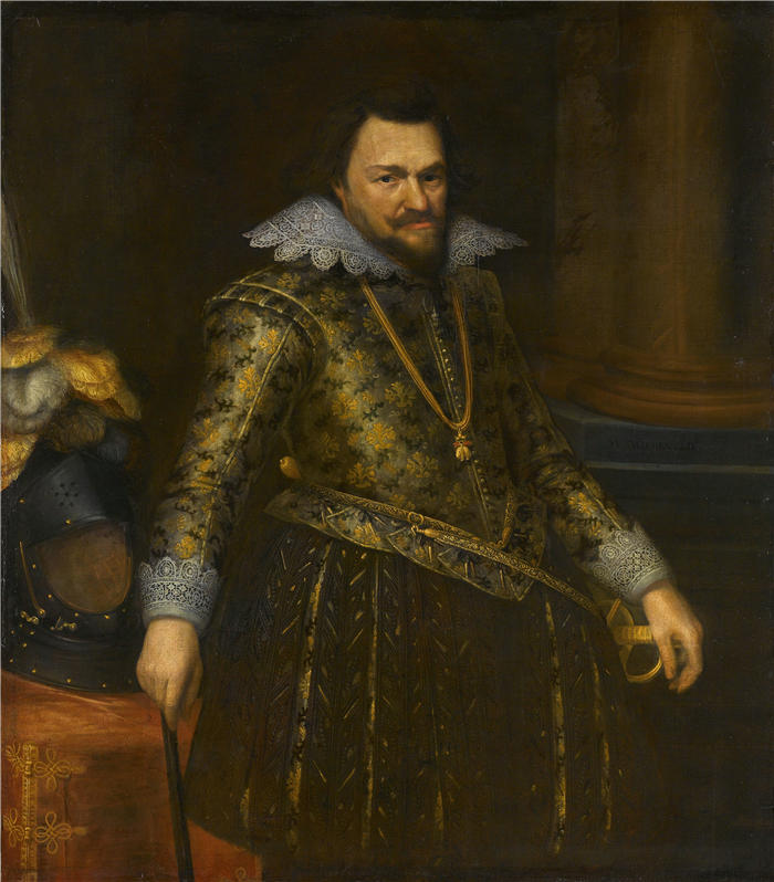 米歇尔·詹斯(Michiel Janszoon van Mierevelt,荷兰画家)高清作品-《飞利浦威廉 (1554-1618) 的肖像，奥兰治王子 (c. 1608)》
