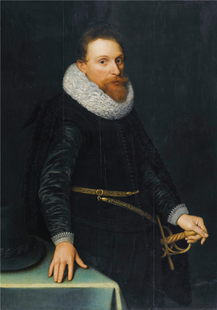 米歇尔·詹斯(Michiel Janszoon van Mierevelt,荷兰画家)高清作品-《一位绅士的肖像》