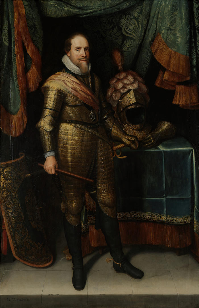 米歇尔·詹斯(Michiel Janszoon van Mierevelt,荷兰画家)高清作品-《奥兰治亲王莫里茨 (1567-1625) (c. 1613 - c. 1620)》