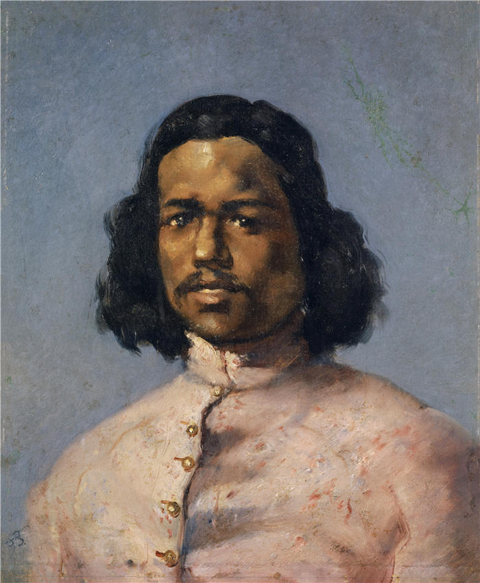 弗兰克·布赫瑟（Frank Buchser，瑞士画家）高清作品-《混血儿肖像 (1866–1871)》