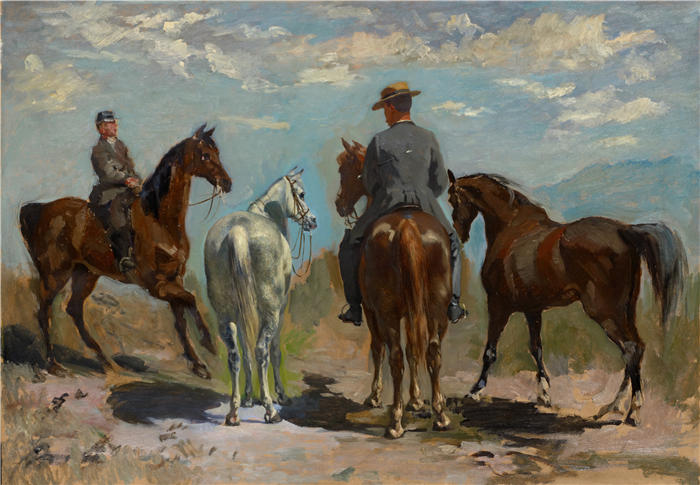 弗兰克·布赫瑟（Frank Buchser，瑞士画家）高清作品-《马和骑手 (1863)》