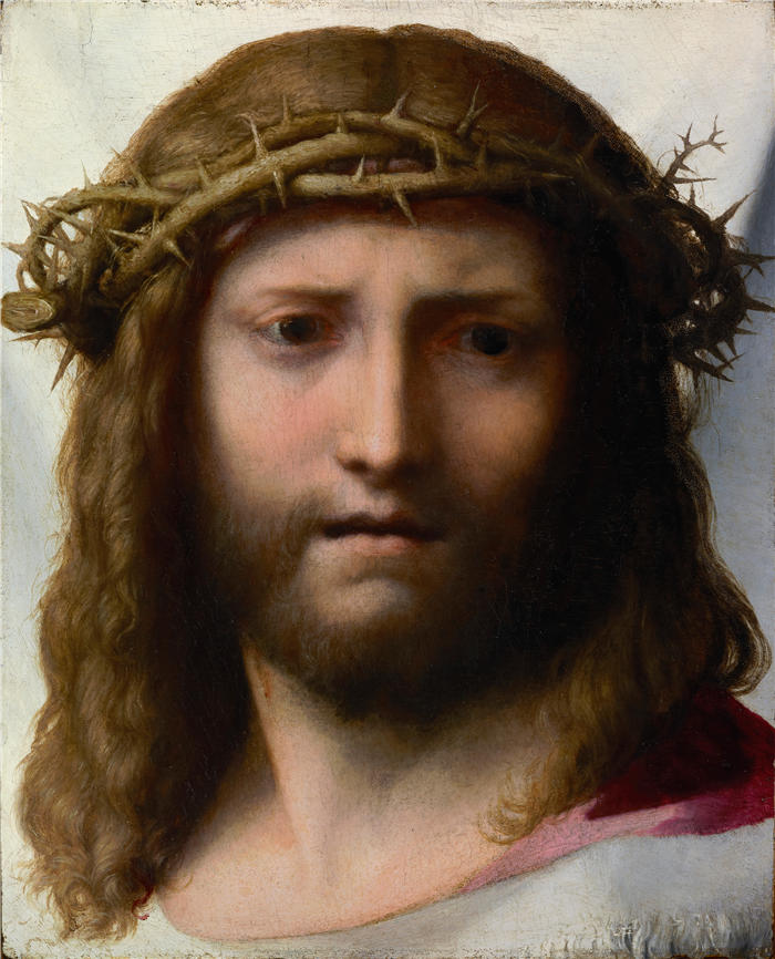 科雷焦（Correggio，意大利画家）高清作品-《基督的头（1525–1530）》