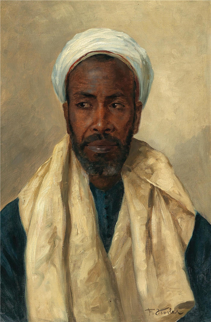 弗朗茨·泽弗·科斯勒（Franz Xaver Kosler，奥地利，1864-1905 年）作品 -《一个阿拉伯人》