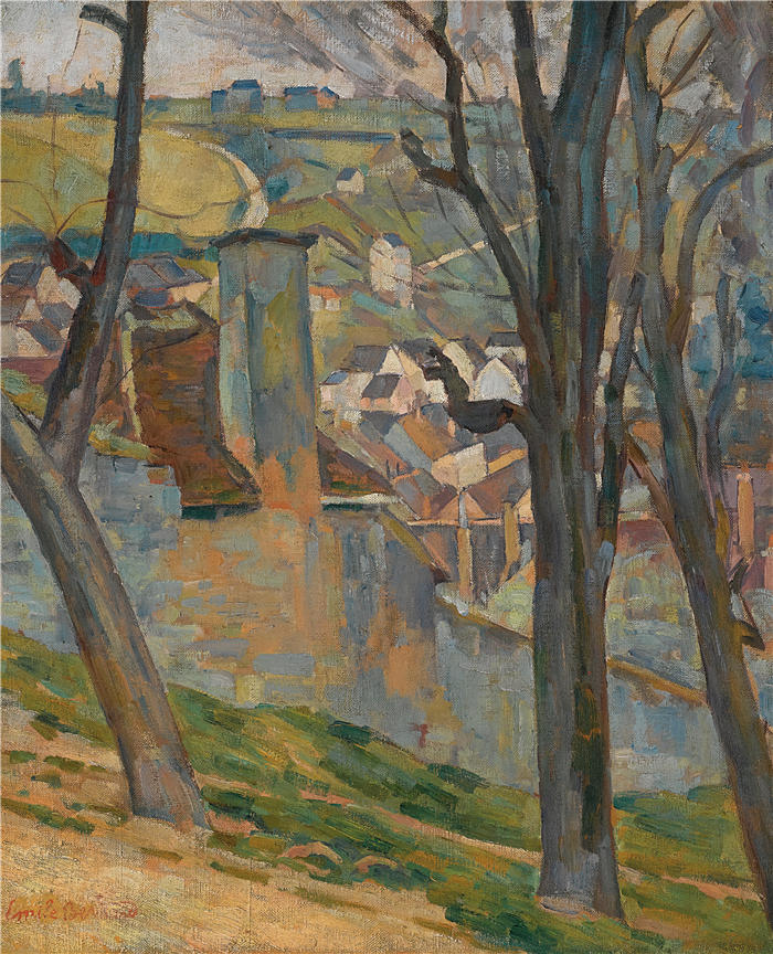 埃米尔·伯纳德（Emile Bernard ，法国画家）作品-《雷声附近的风景（1905）》