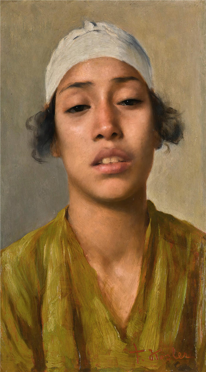 弗朗茨·泽弗·科斯勒（Franz Xaver Kosler，奥地利，1864-1905 年）作品 -《年轻的埃及女孩》