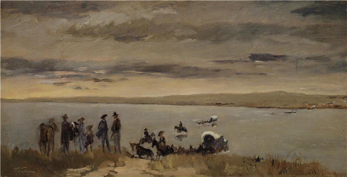 弗兰克·布赫瑟（Frank Buchser，瑞士画家）高清作品-《普拉特河通道（1866 年）》