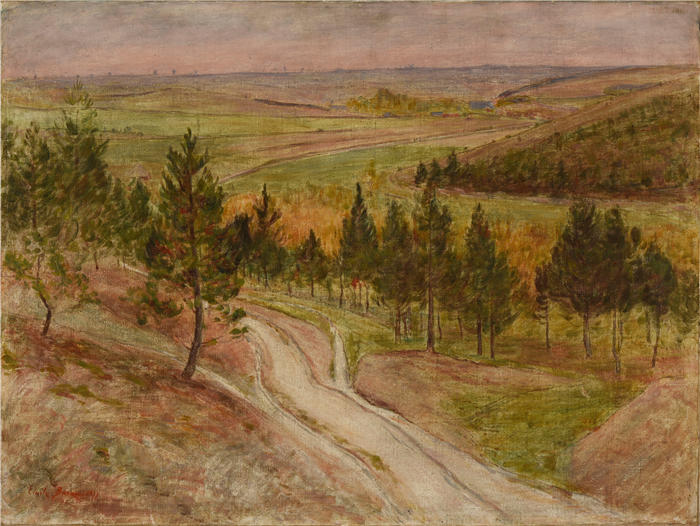 埃米尔·巴劳（Émile Barau，法国，1851-1930）作品-《Près Semide (Ardennes) Paysage de semide (阿登) (1897)》