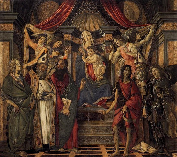 前1000幅世界名画-桑德罗·<a href=https://www.kuhw.com/e/tags/?tagid=1261 target=_blank class=infotextkey><a href=https://www.kuhw.com/e/tags/?tagname=%E6%A1%91%E5%BE%B7%E7%BD%97%C2%B7%E6%B3%A2%E6%8F%90%E5%88%87%E5%88%A9 target=_blank class=infotextkey>波提切利</a></a>《圣母子与六圣徒》 <a href=https://www.kuhw.com/e/tags/?tagid=1261 target=_blank class=infotextkey><a href=https://www.kuhw.com/e/tags/?tagname=%E6%A1%91%E5%BE%B7%E7%BD%97%C2%B7%E6%B3%A2%E6%8F%90%E5%88%87%E5%88%A9 target=_blank class=infotextkey>波提切利</a></a>油画-意大利