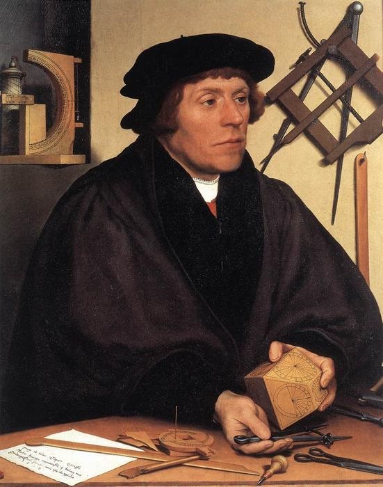 前1000幅世界名画-《尼古拉斯·克拉泽的肖像》 Hans Holbein The Younger - 蛋彩画 - 83 x 67 cm
