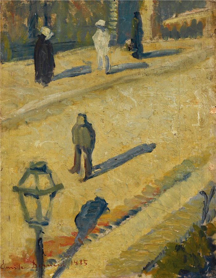 埃米尔·伯纳德（Emile Bernard ，法国画家）作品-《街景 (1885)》