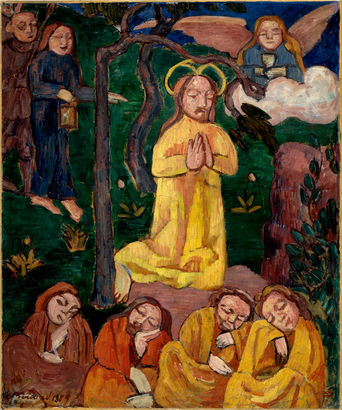 埃米尔·伯纳德（Emile Bernard ，法国画家）作品-《黄色基督 (1889)》