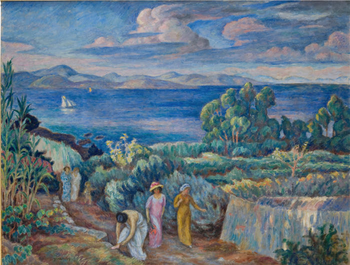 约瑟夫·潘凯维奇（Józef Pankiewicz，波兰画家）作品-游泳归来（1909-1913）