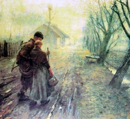 弗里茨・冯・乌德作品《艰难的行走》