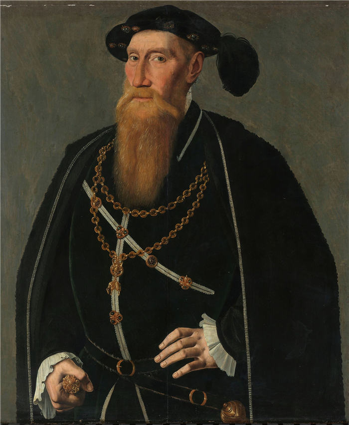 扬·范·斯柯（Jan van Scorel，荷兰画家）高清作品-Brederode 的 Reinoud III 肖像（约 1545 年）