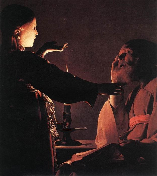 前1000幅世界名画-《圣约瑟夫之梦》 Georges De La Tour - 布面油画 - 93 x 81 cm