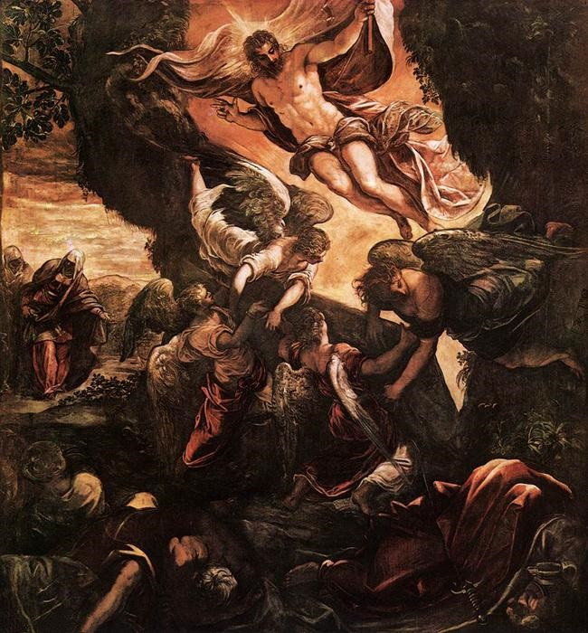 前1000幅世界名画-《基督的复活》 Tintoretto (Jacopo Comin) - 布面油画 - 529 x 485 cm