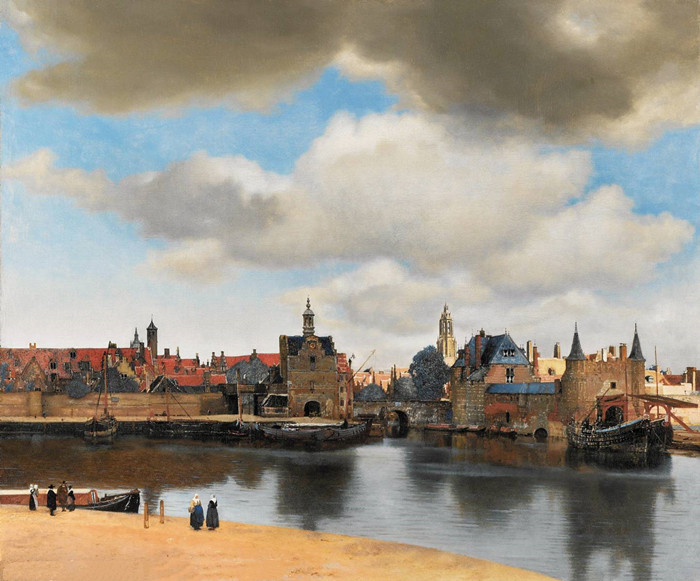 前1000幅世界名画-《代尔夫特景观》 Jan Vermeer - 布面油画 - 98 x 117 cm