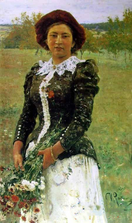 <a href=https://www.kuhw.com/e/tags/?tagname=%E4%BC%8A%E5%88%A9%E4%BA%9A%C2%B7%E5%88%97%E5%AE%BE target=_blank class=infotextkey>列宾</a>油画《秋日芬芳：女儿的画像》