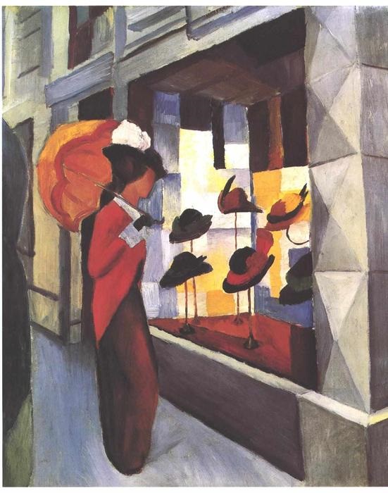 前1000幅世界名画-《帽子店》 奥古斯特·麦克（ August Macke）