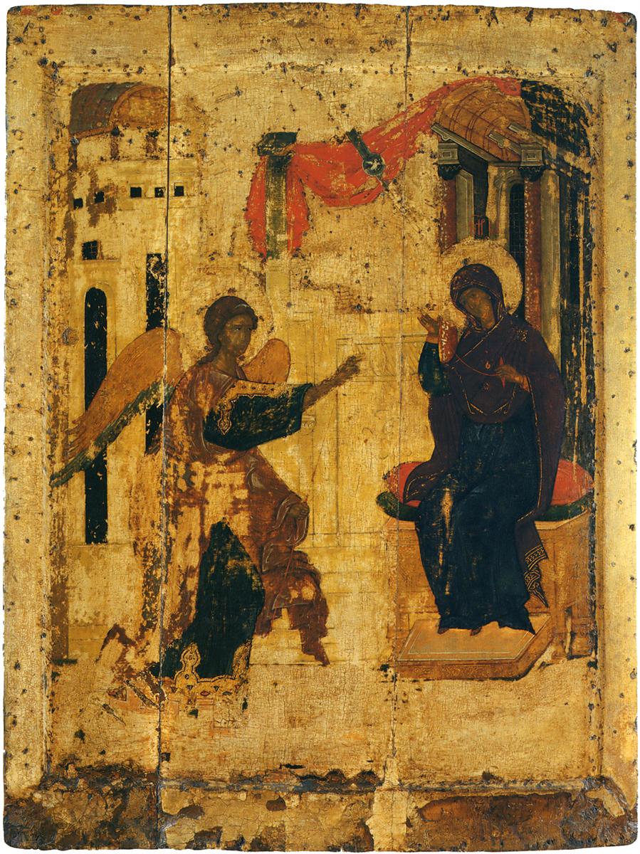 安德烈·鲁布廖夫（Andrei Rublev，俄罗斯，1360 - 1430）作品-报喜作品