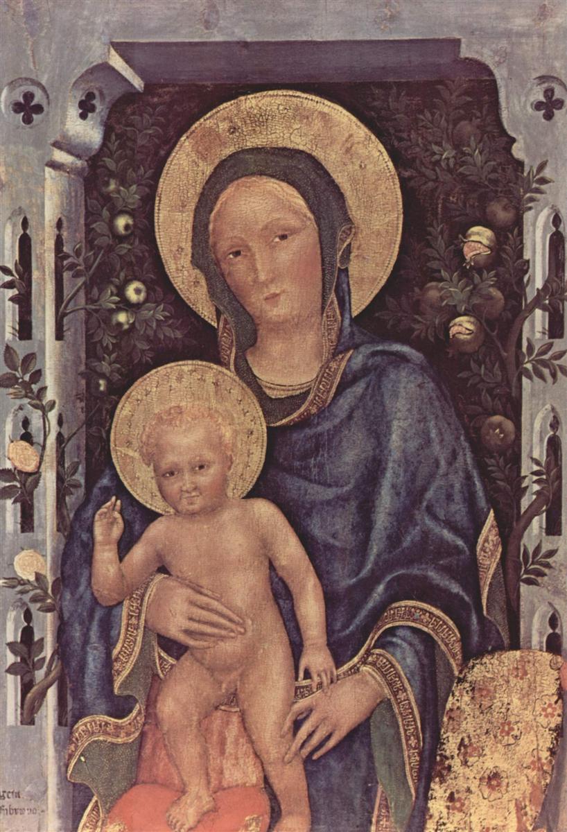 詹蒂莱·达·法布里亚诺(Gentile da Fabriano，意大利)作品-麦当娜和孩子