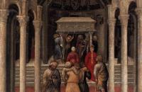 詹蒂莱·达·法布里亚诺(Gentile da Fabriano，意大利)作品-Quaratesi祭坛画，巴里圣尼古拉斯墓的朝圣者