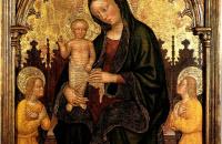 詹蒂莱·达·法布里亚诺(Gentile da Fabriano，意大利)作品-麦当娜与孩子和两个天使