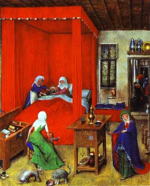 扬·范·埃克（Jan van Eyck，荷兰画家 ， 1390 - 1441 年）作品-施洗约翰的诞生
